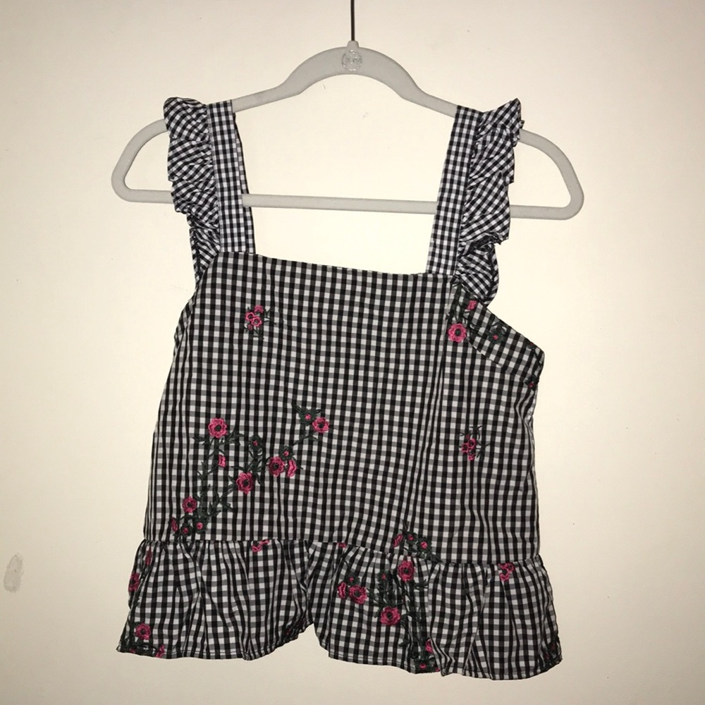 ASOS: Stylewise Gingham Flowery Top